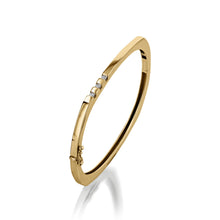 Load image into Gallery viewer, Devotion Yellow Gold Small Hinged Diamond Bracelet
