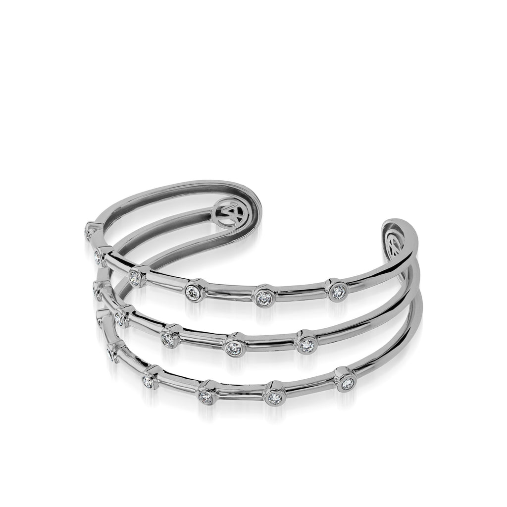 Extra Wide Diamond Link Cuff Bracelet - Polacheck's Jewelers