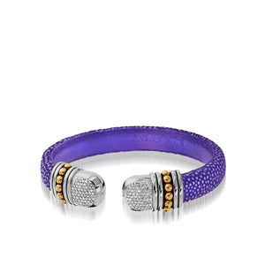 Apollo Purple Shagreen Cuff with Pave Diamonds