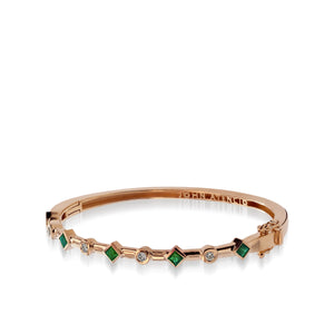 Paloma Rose Gold, Emerald Gemstone and Diamond Bracelet