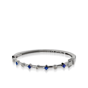 Paloma White Gold, Blue Sapphire Gemstone and Diamond Bracelet