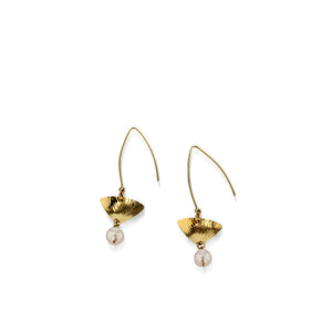 Women's Hand-Forged in 14 karat Yellow Gold Mandarin Dangle Earrings