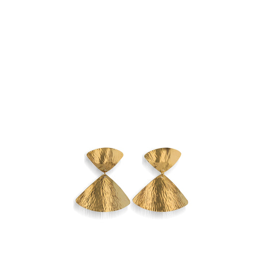 Women's Hand-Forged in 14 karat Yellow Gold Shells Dangle Earrings