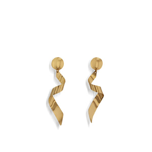 Women's Hand-Forged in 14 karat Yellow Gold Streamers Dangle Earrings