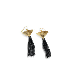 Women's Hand-Forged in 14 karat Yellow Gold Tassles Dangle Earrings