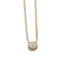 Load image into Gallery viewer, Women&#39;s 14 karat Yellow Gold Essence Small Pave Diamond Ball Pendant Necklace
