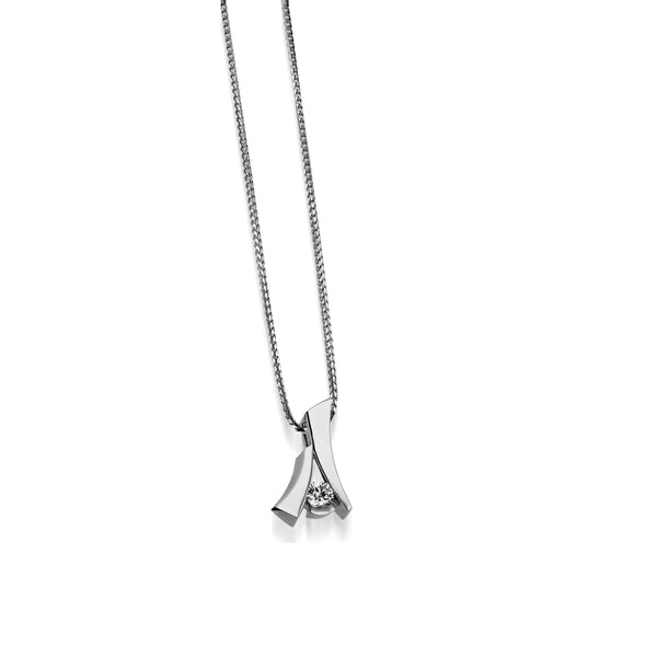 18ct White Gold And Diamond Necklace | Bruce Russell & Son