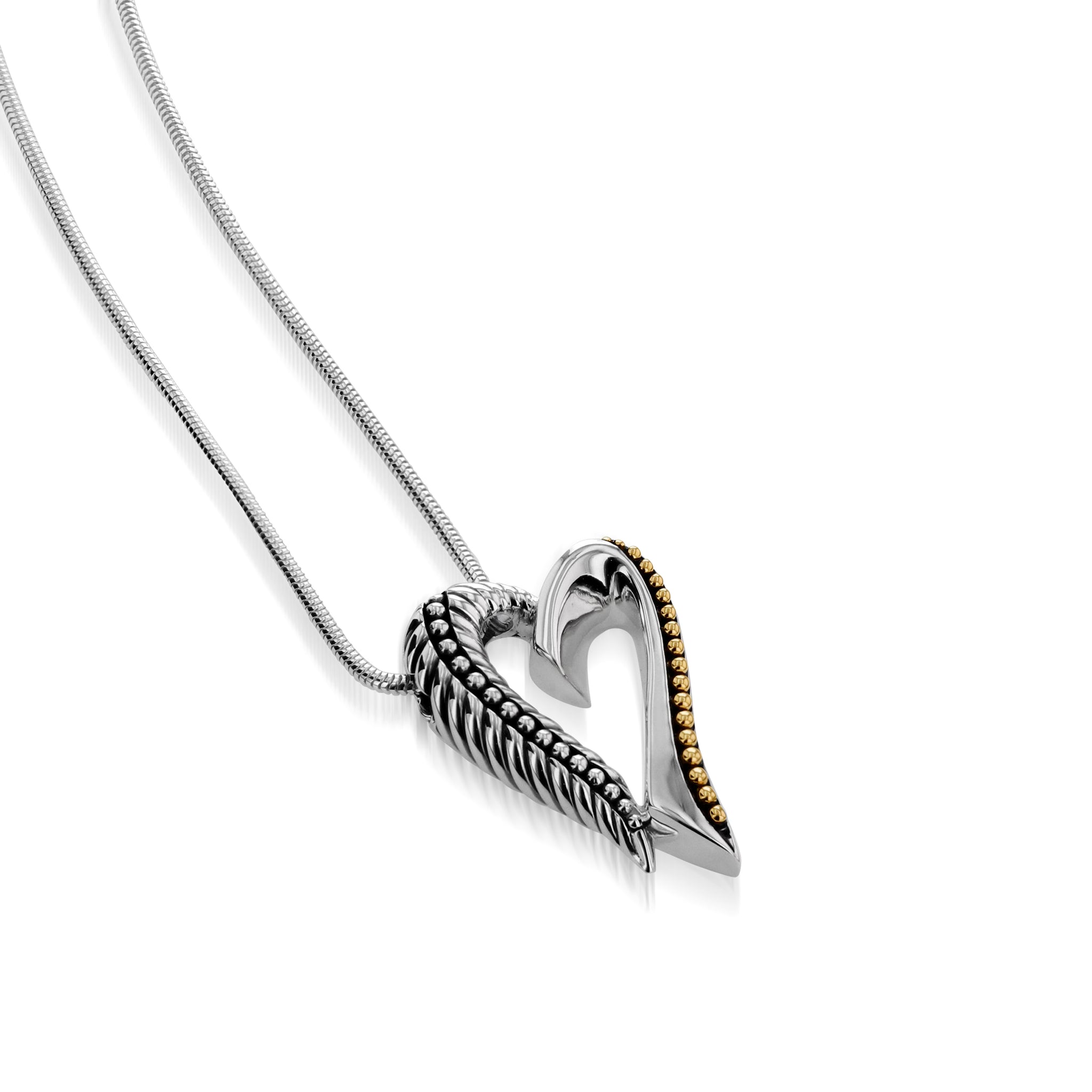 Entwine Heart Sterling Silver Pendant Necklace with 14k Entwine Heart Sterling Silver Pendant Necklace with 14k