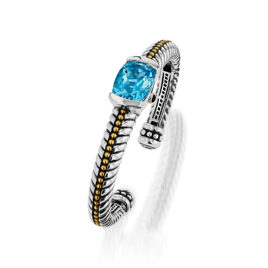 Entwine Blue Topaz Gemstone Cuff Bracelet