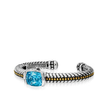 Load image into Gallery viewer, Entwine Blue Topaz Gemstone Cuff Bracelet
