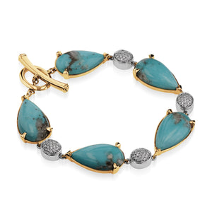 Bermuda Gemstone Bracelet with Pave Diamonds
