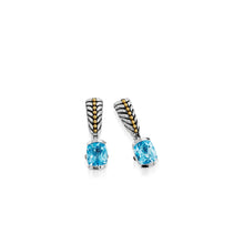 Load image into Gallery viewer, Entwine Blue Topaz Gemstone Dangle Earrings
