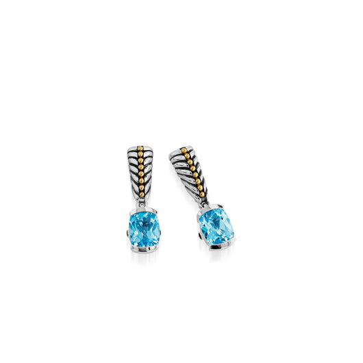 Entwine Blue Topaz Gemstone Dangle Earrings