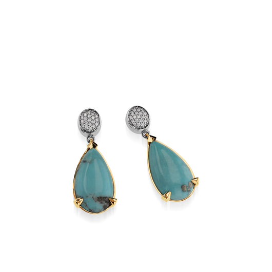 Bermuda Gemstone Earrings with Pave Diamonds