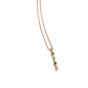 Paloma Rose Gold Emeralds Gemstone and Diamond Pendant