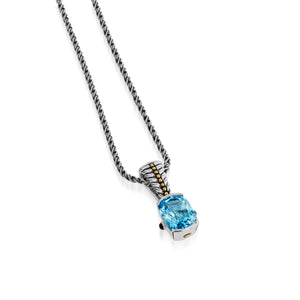 Entwine Blue Topaz Gemstone Pendant Necklace