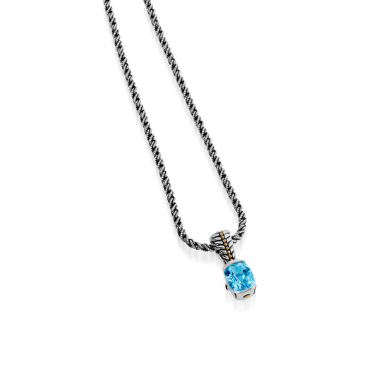Entwine Blue Topaz Gemstone Small Pendant Necklace