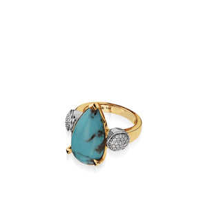 Bermuda Gemstone Ring with Pave Diamonds