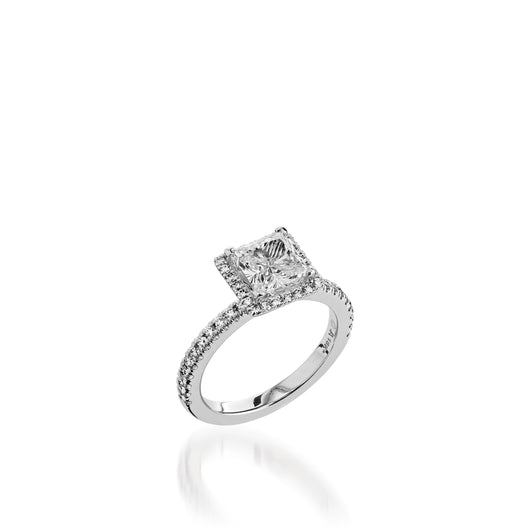 Majesty Princess Cut White Gold Engagement Ring