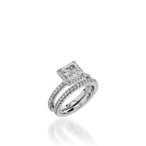 Majesty Princess Cut White Gold Engagement Ring