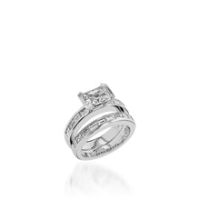 Load image into Gallery viewer, Treasure Emerald Cut White Gold Engagement Ring
