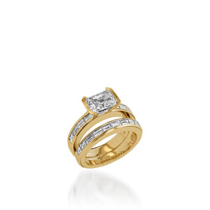 Treasure Emerald Cut Yellow Gold Engagement Ring