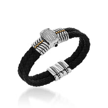 Load image into Gallery viewer, Entwine Pave Leather Bracelet
