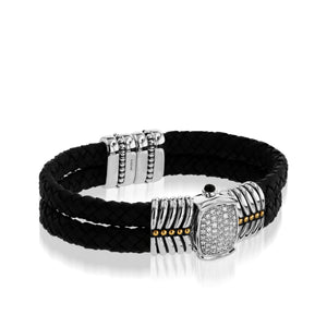 Entwine Pave Leather Bracelet