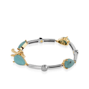 Bermuda Small Gemstone Bracelet with Pave Diamonds