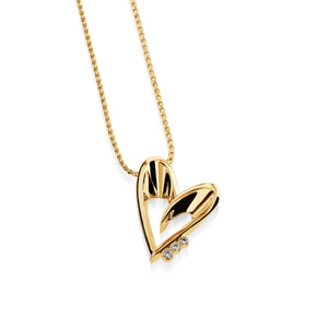 Entice Gold Diamond Heart Pendant Necklace