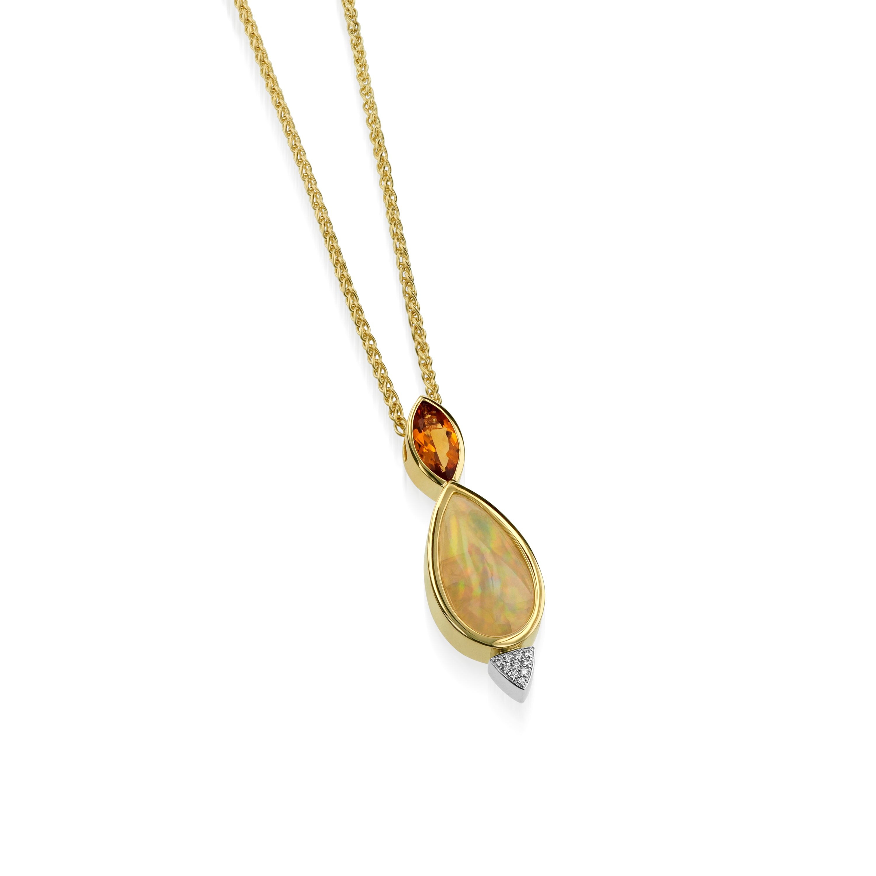 Signature Opal, Citrine, and Diamond Pendant Necklace – John Atencio