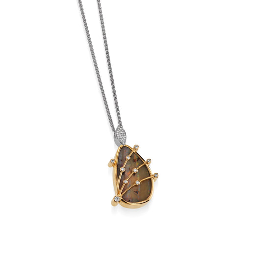 Signature Pear Opal and Diamond Pendant Necklace