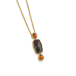Signature Opal, Citrine, and Pave Diamond Pendant Necklace