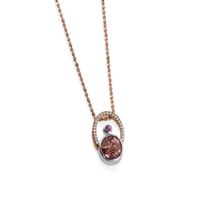 Signature Autumn Tourmaline and Pave Diamond Pendant Necklace