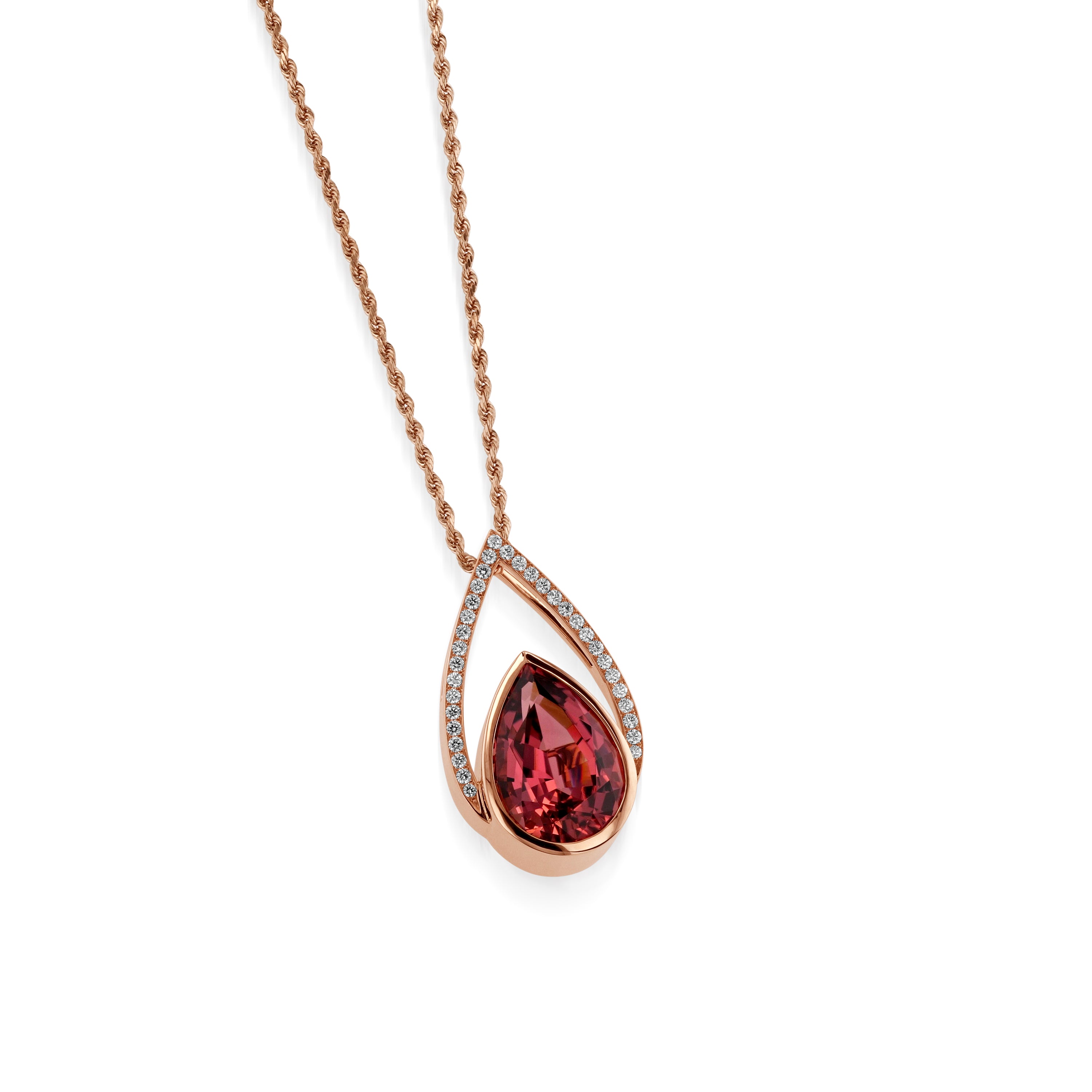 Rough Pink Tourmaline, Garnet Pendant buying 1 7/8