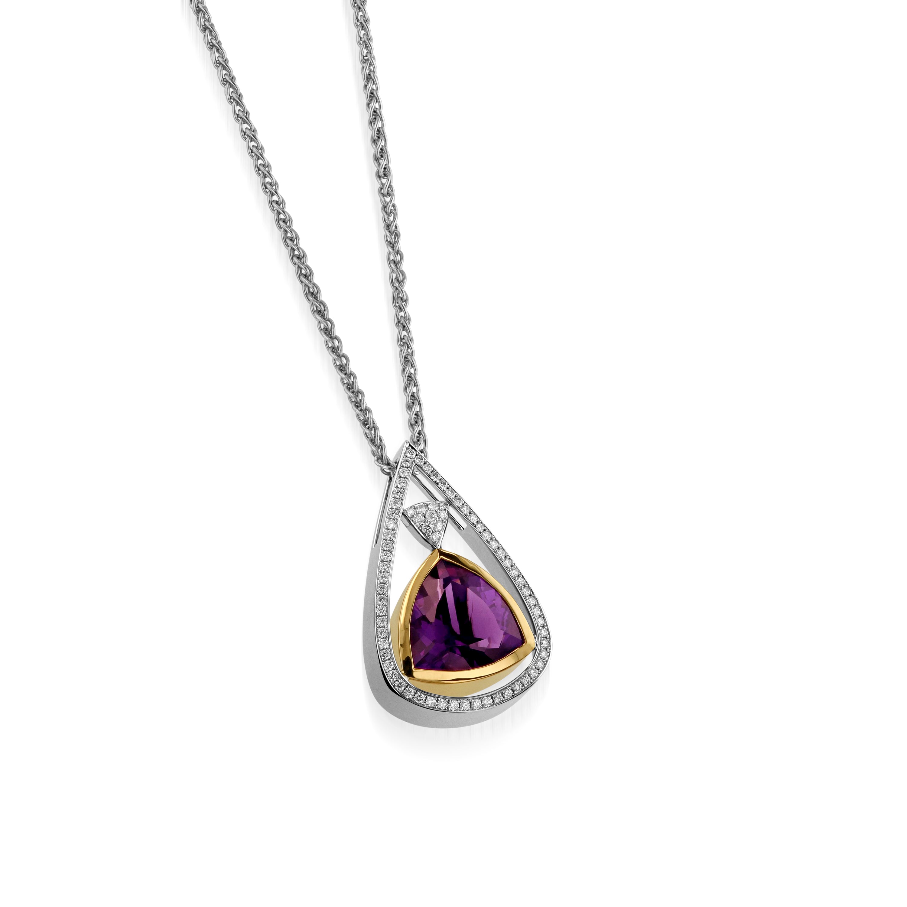 Amethyst triangle store pendant