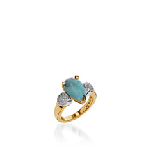 Load image into Gallery viewer, Bermuda Small Gemstone Ring with Pave Diamonds
