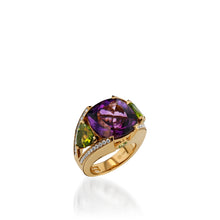 Load image into Gallery viewer, Signature Amethyst, Peridot, and Diamond Ring
