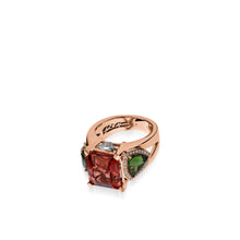 Load image into Gallery viewer, Signature Pink Tourmaline, Green Tourmaline, and Diamond Ring in Rose Gold
