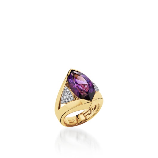Signature Marquise Amethyst and Diamond Ring