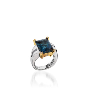 Signature London Blue Topaz and Diamond Ring
