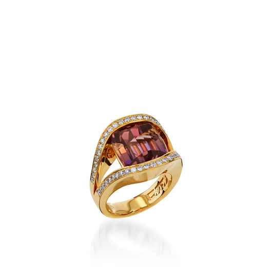 Signature Ametrine and Diamond Ring