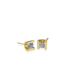 Load image into Gallery viewer, Uturn Yellow Gold Diamond Stud Earrings
