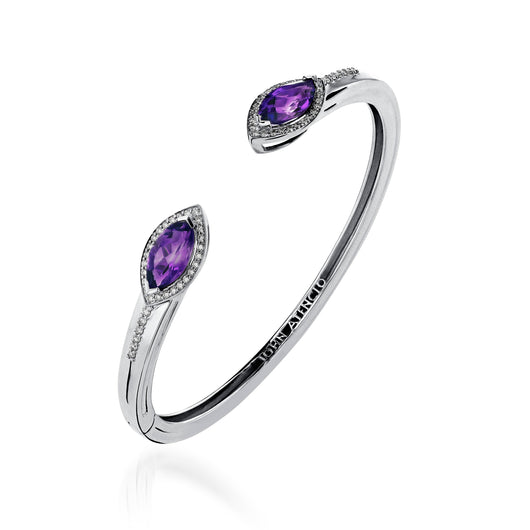 Elixir Gemstone Hinged Cuff with Diamonds