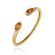 Load image into Gallery viewer, Elixir Gemstone Hinged Cuff with Diamonds
