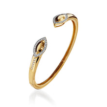 Load image into Gallery viewer, Elixir Gold Diamond Hinged Cuff
