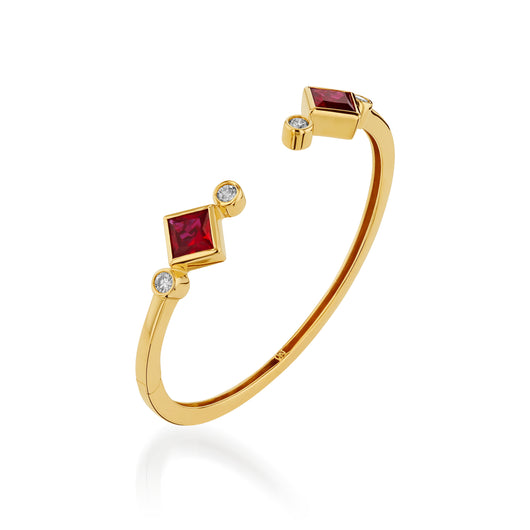 Paloma Lab-Grown Gemstone Hinged Cuff