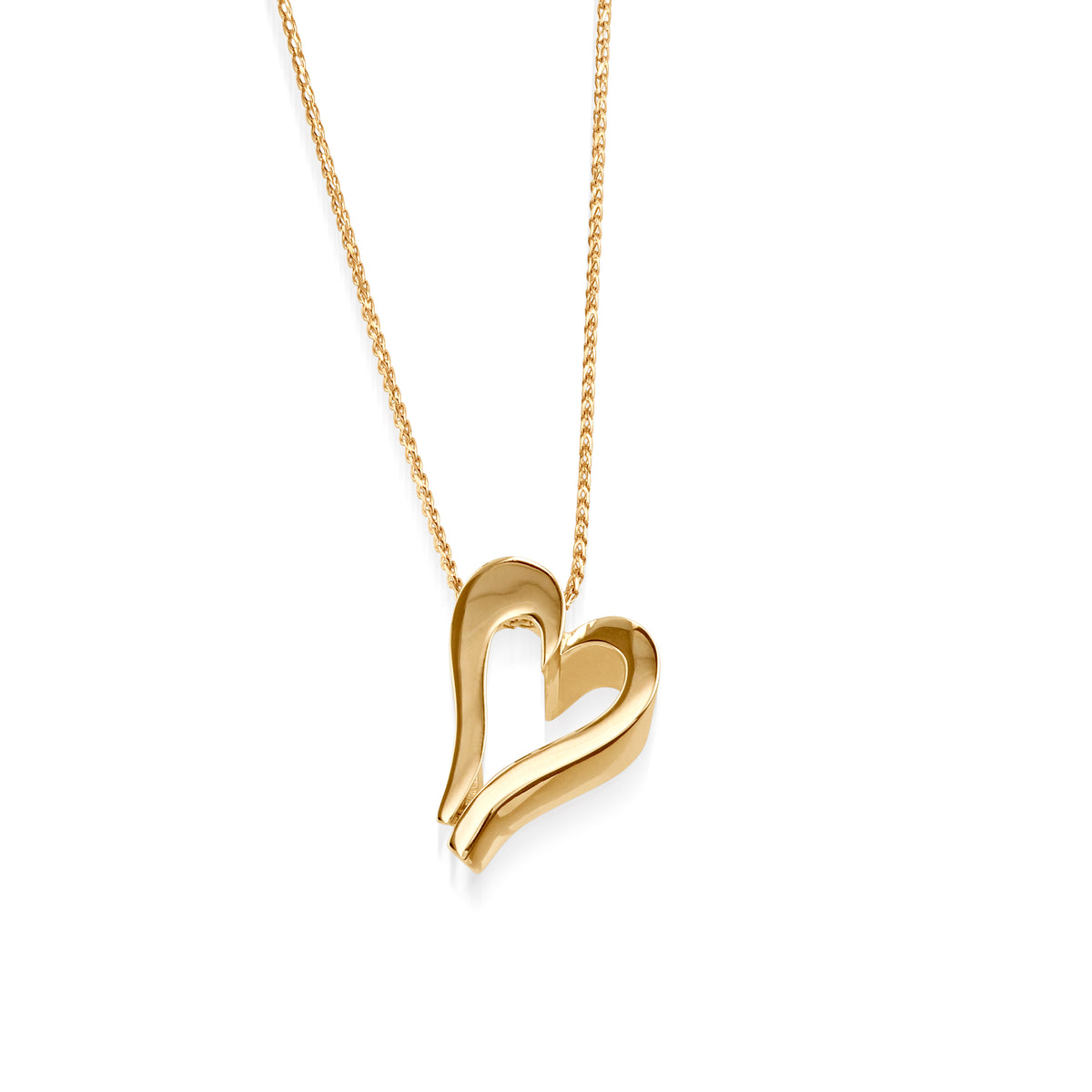 Dainty Diamond Heart Necklace - 9ct Gold