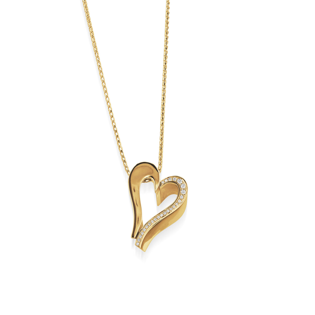 Ruby and Diamond Gold Heart Necklace | Free Shipping Worldwide