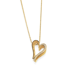 Precious Gold and Diamond Heart Pendant Necklace